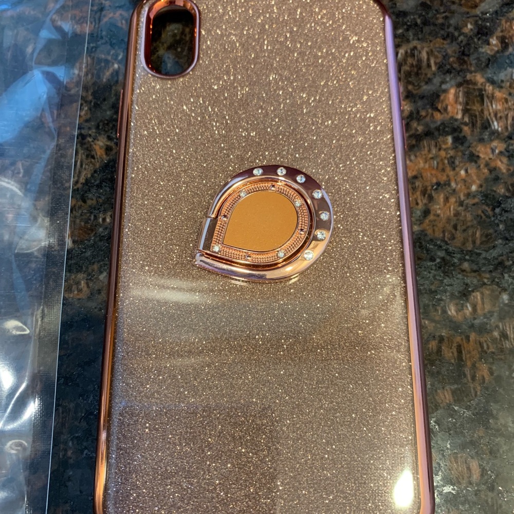 iPhone XS Max Case: Rose gold glitter